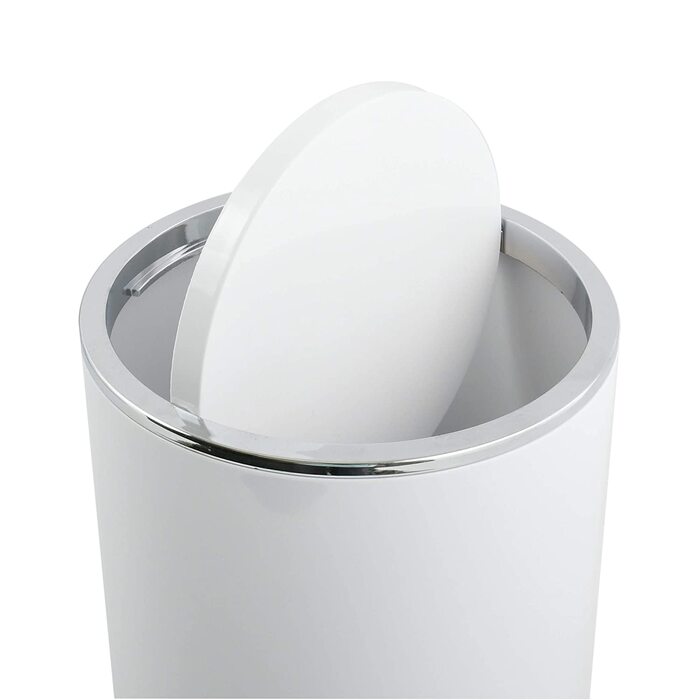 Серія для ванної кімнати MSV, дизайнерське косметичне відро Aspen, педальне відро для ванної з поворотною кришкою, відро для сміття з поворотною кришкою об'ємом 6 літрів(ØxH) прибл.