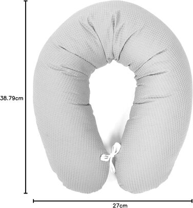Подушка для годування та вагітності Amilian XXL 170 см, стабільна за розмірами, бавовняний чохол, який можна прати, сірий
