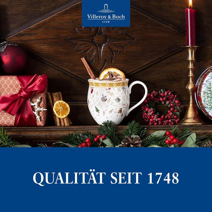 Villeroy & Boch Toy's Delight: Сніданок на двох - сервіз для двох осіб (6 предметів), білий/червоний, кераміка, Преміум якість, Різдвяний сервіз