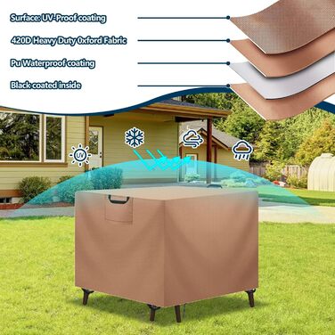 Захисний чохол для садово-патіо меблів, водонепроникний, 420D Oxford, Anti-UV, 90x90x90 см