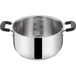 Каструля для супу Lagostina Pratica з 2 ручками, сіра, 22 см, нержавіюча сталь (індукційна)