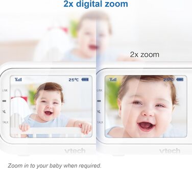 Відеоняня VTech VM3250 з LCD-екраном 7,1 см, нічним баченням, датчиком температури та радіусом дії 300 м