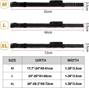 Тактичний нашийник WOOLUCK K9 з ручкою, світловідбиваючий регульований нашийник з міцною металевою пряжкою, військовий нашийник і повідець для собак середнього розміру, M (Чорний, L шия 61-66 см, ширина 3,5 см)