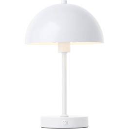 Настільна лампа бездротова, акумуляторна настільна лампа з можливістю регулювання яскравості та підзарядки за допомогою USB-C The Lighthouse, вінтажна лампа для вазонів, грибна лампа та приліжкова лампа металева з акумулятором, тепле біле світло (біла)
