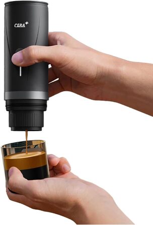 Електрична портативна кавомашина еспресо CERA+ з авто-нагрівом, сумісна з меленою кавою та капсулами NS, з переносною сумкою