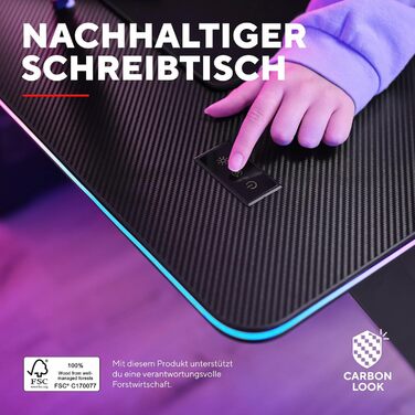 Ігровий стіл Trust Gaming GXT 709W Luminus RGB з підсвічуванням LED, 10 режимів, USB, для геймерів, білий (120x60 см)