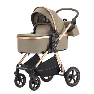 Дитяча коляска Shineey 3 в 1: Buggy, Babybett, Комплект. Легкий, компактний, з алюмінієвим каркасом. Колір: світло-коричневий