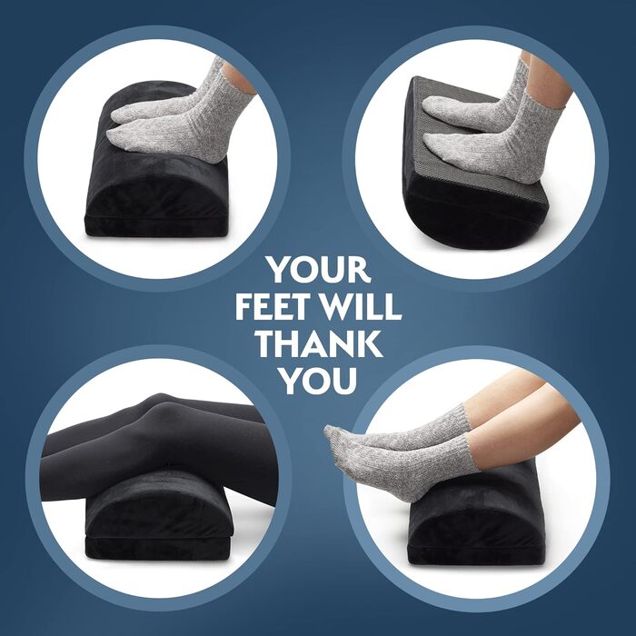 Підставка для ніг під стіл Sky Solutions – Memory Foam, ергономічна, регульована, для дому та офісу