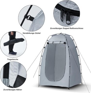 CLIPOP Намет Pop-Up, водонепроникний, легкий, одношаровий, для весняного кемпінгу, простий у встановленні – для пляжу, походів, фестивалів, відпочинку на природі (Сірий)