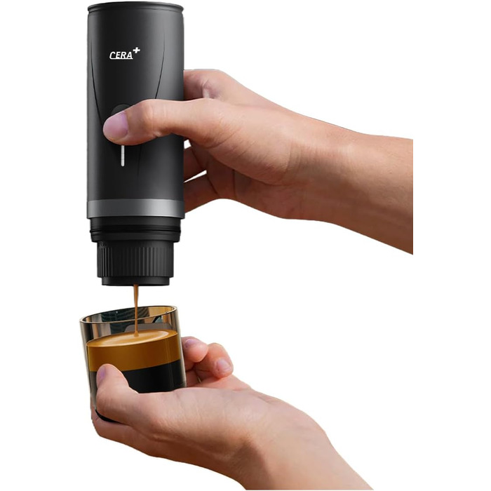 Електрична портативна кавомашина еспресо CERA+ з авто-нагрівом, сумісна з меленою кавою та капсулами NS, з переносною сумкою