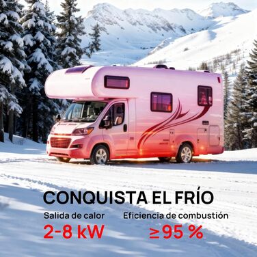 Дизевий опалювач TURBRO 8kW з баком 5L, 12V/24V, LCD-дисплеєм, пультом ДУ та Bluetooth, таймер, для автодому, вантажівки, човна, намету