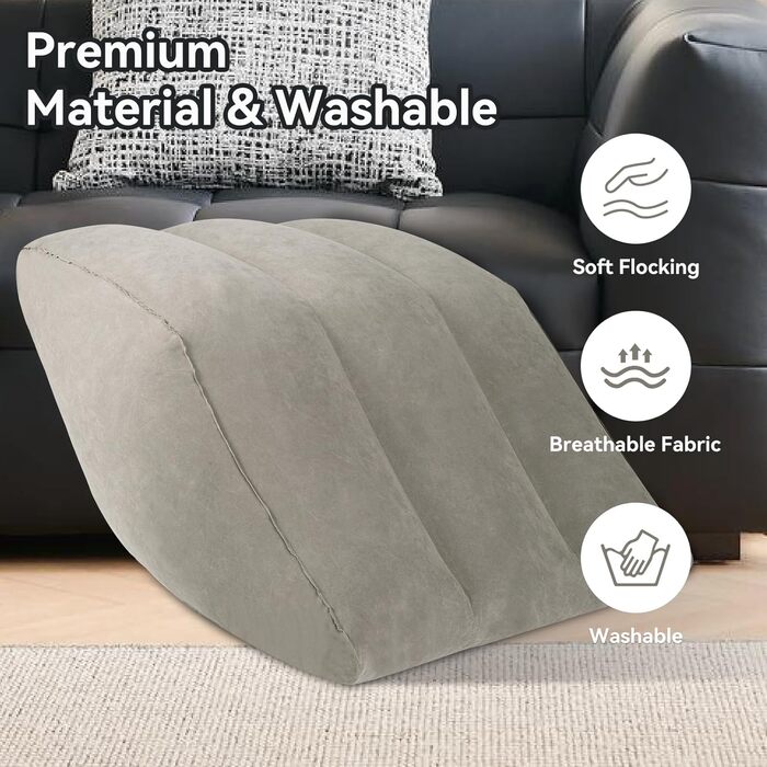 Надувне подушечко-клинок Lefeke для сну, для підняття ніг при набряках, для поліпшення кровообігу, для болю в ногах та спині, портативна подушка для ніг з сумкою, дихаюча