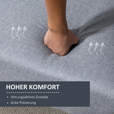 Диван-ліжко HOMCOM, 2-місний диван з функцією сну, регульована спинка, товстий м'який диван, підлокітник, диван-ліжко з дерев'яними ніжками для вітальні, гостьова кімната, 173 x 75 x 73 см, сірий