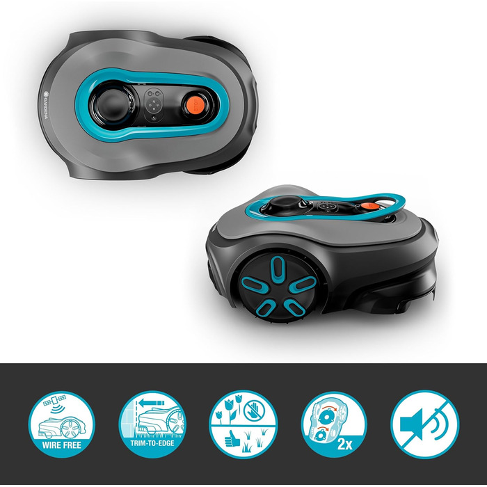 Робот-газонокосачка Gardena Smart Sileno Free Set 600 м²: LONA Intelligence, обрізка по краю, без кабелю, тиха робота, керування через додаток (19921-20)