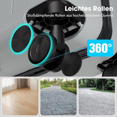 Набір валіз Vallsero 5шт, Gepäck Set, Trolleys, ABS, TSA-Schloss, рожеве золото, темно-сірий