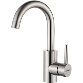 Змішувач для ванної кімнати GRIFEMA, 360° поворотний, однорідний, нержавіюча сталь, 180 мм, холодна та гаряча вода, економія води, проста установка, 3/8″ з'єднання, для гостьового туалету, G1002A сірий