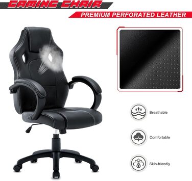 Крісло  WM Heart Ergonomic Gaming Офісне крісло чорне