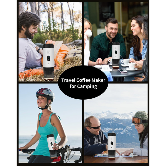 Портативна електрична кавомашина Eversange для еспресо, подорожей, сумісна з меленою кавою та капсулами Nespresso (зелена з LCD-дисплеєм)