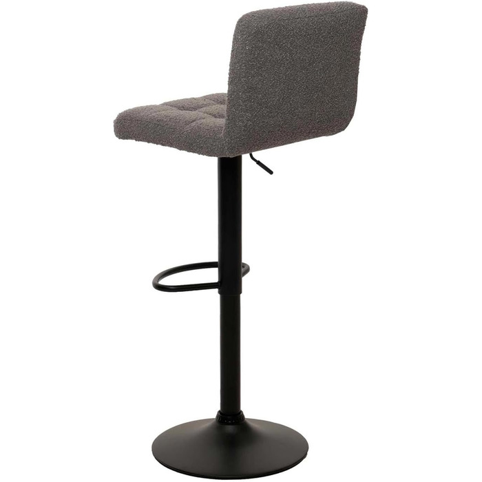 Набір з 2 барних стільців Mendler HWC-G87, регульовані по висоті, обертаються, з тканини Boucle (450г/м²), FSC® сертифіковані (темно-сірий)