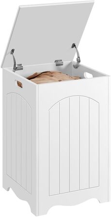 Кошик для білизни Yaheetech з кришкою, 96L, дерев'яний, білий, 39.5x39.5x61 см