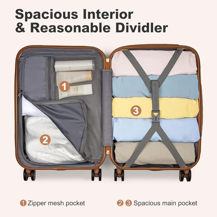 Валіза KONO з ABS пластику, 75 x 48 x 29 см, білий, з TSA замком