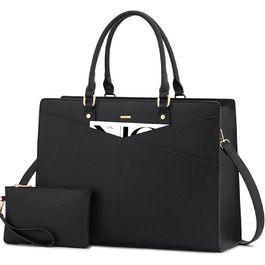 Сумка для ноутбука 17 дюймів LOVEVOOK: жіноча сумка-шоппер, робоча/шкільна сумка, велика сумочка на плече, чорна