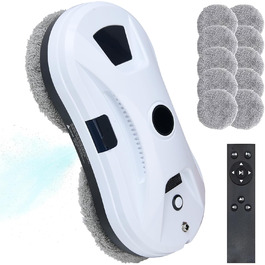 Робот для миття вікон Umelee з функцією розпилення води, 2800 Па, 10 мікрофібрових серветок, для внутрішніх та зовнішніх вікон