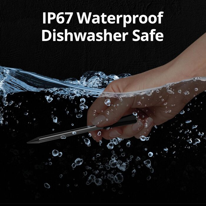 Бездротовий термометр для м'яса з 2 зондами, Bluetooth 5.4, Wi-Fi, LED-дисплей, для приготування BBQ та кулінарії