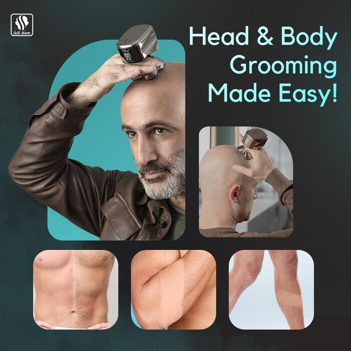 Електричний гоління для обличчя та тіла Pitbull Platinum PRO - бездротовий, USB-зарядний, для чоловіків. З бонусними лезами та аксесуарами