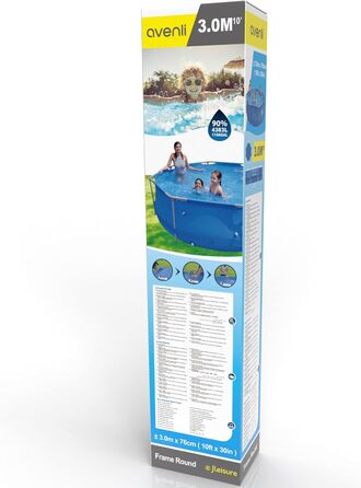 Басейн Avenli 300 x 76 см Надземний басейн зі сталевим каркасом без насоса Синій круглий каркасний басейн Запасний басейн (305 x 76 см)