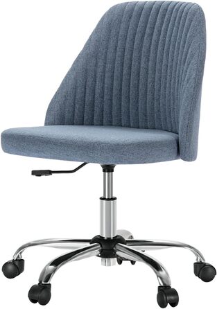 Офісний стілець Refined Living без підлокітників, комп'ютерний стілець на роликах, ергономічний, до 113 кг (Блакитний)