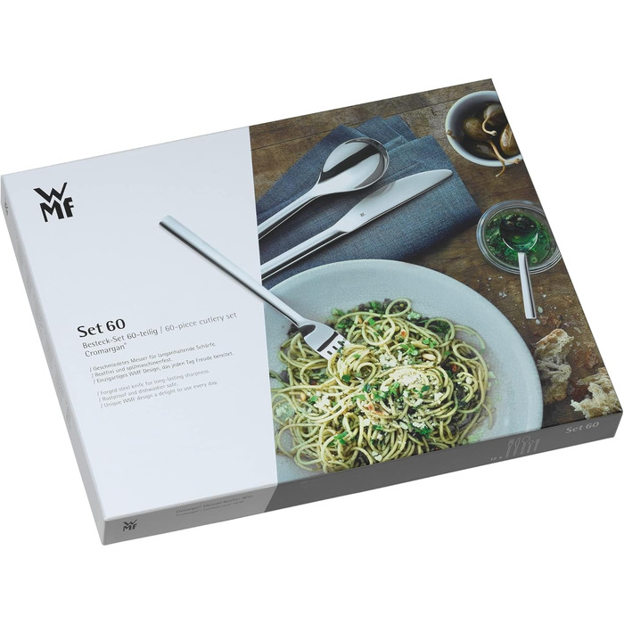 Набір столових приборів WMF Alteo, 60 предметів, нержавіюча сталь Cromargan, матове покриття, для 12 осіб