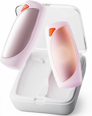 Електричні грілки для рук COTOP, 2 шт. з зарядним кейсом, 14000 мАг, 3 режими нагріву до 56°C, для катання на лижах, кемпінгу, рожеві