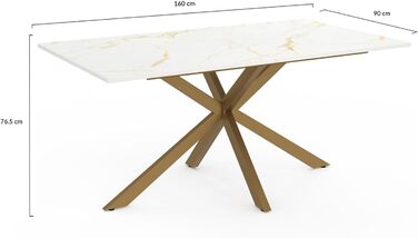 Обідній стіл Alix, прямокутний, 8 місць, металеві ніжки 