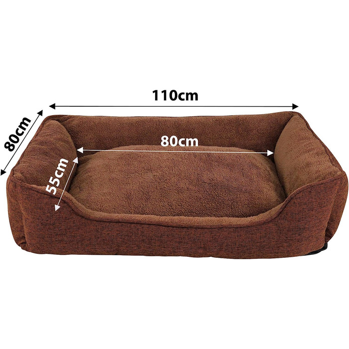 Підстилка для собак lionto, плямиста подушка для собак, чохол для кошика для собак знімний, ((L) 110x80 см, коричневий)