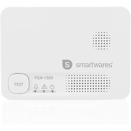 Виявлювач чадного газу Smartwares FGA-13051 з датчиком на 10 років, кнопка тестування, LED-індикатори