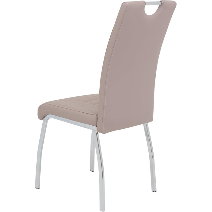 Набір з 4-х стільців для їдальні Hela Tische Andrea, штучна шкіра Cappuccino, хромоване металеве підстав'я, 100x43x64 см