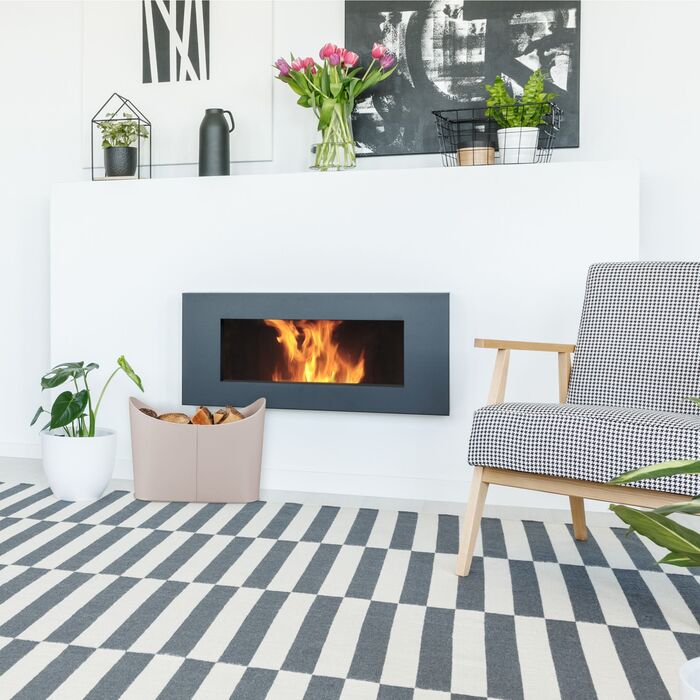 Кошик для дров Relaxdays сірого кольору з штучної шкіри