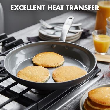 Сковорода GreenPan Chatham з антипригарним покриттям Hartelox, 20.3 см, без PFAS, для плити та духовки, сіра