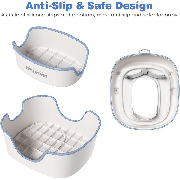 Дитяче сидіння на унітаз Maliton з двоступеневою підніжкою для дітей 1-8 років, біло-сіре або біле