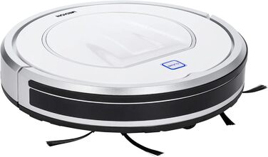 Робот-пилосос MEDION MD 19100 з базою та пультом дистанційного керування. Оптимізований для власників тварин та алергіків, ультратонкий, для твердих підлог та килимів, з функцією розпізнавання перешкод та сходинок