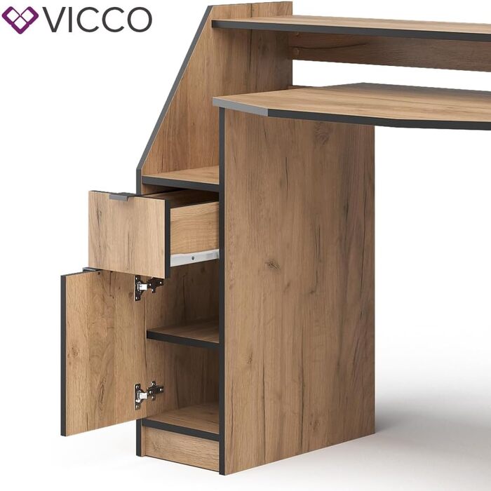 Ігровий стіл Vicco Joel, 123,2 x 45 см (123,2 x 90 см, дуб Goldkraft)