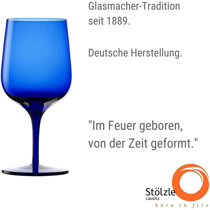 Коктейльні чаші Stlzle Lausitz Grandezza 6 шт 240 мл скляні сині