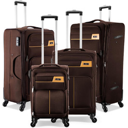 Набір валіз HOMELUX з твердою оболонкою ABS легка валіза на коліщатках (Hl4pcl-coffee)
