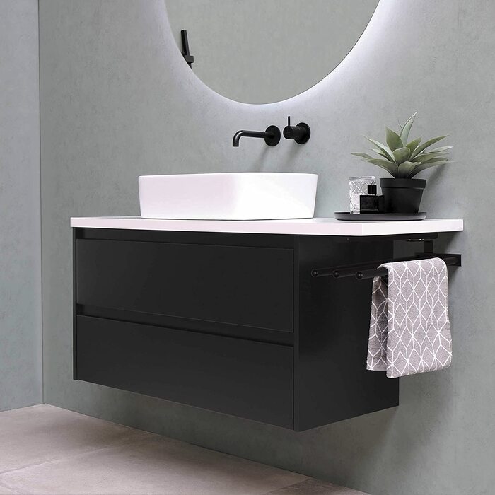 Тримач для рушників SOTECH TED з алюмінію, чорний матовий, 2-х секційний, телескопічний, 325-487 мм