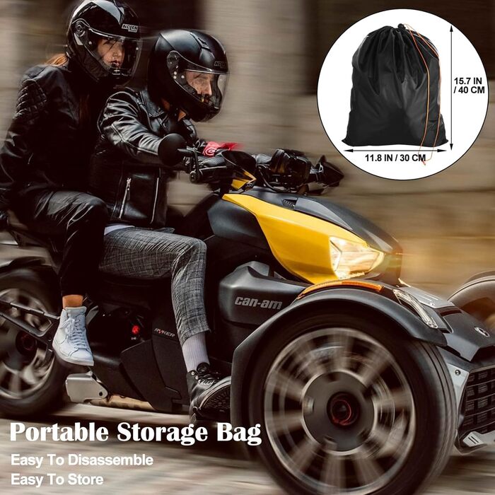 Чохол для мотоцикла Трайк, водонепроникний, 420D Oxford, Honda Trike Shelter, Tri-Glide (Ryker-264X167X114)