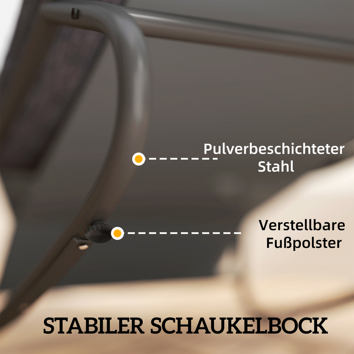 Крісло-гойдалка з широким плетінням та товстою подушкою, 101 x 66 x 63 см, сіре