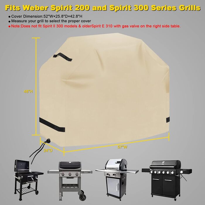 Чохол для гриля Weber, водонепроникний, UV-захист, Ripstop, міцний, з регульованою застібкою для газових та вуличних грилів