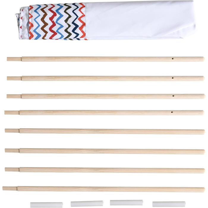 Дитячий намет HOMCOM для дітей старше 3 років, Тіпі з дерева з вікном, для дому та вулиці, 120x120x155 см, білий