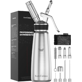 Пристрій для збивання вершків, 500 мл, з набором насадок та щіткою (нержавіюча сталь)